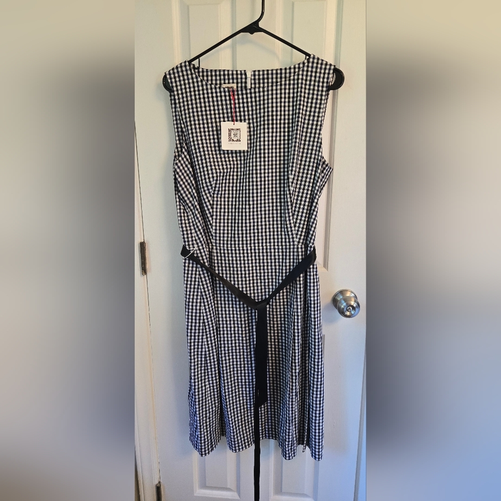 Anne Klein Black and White Gingham Dress
